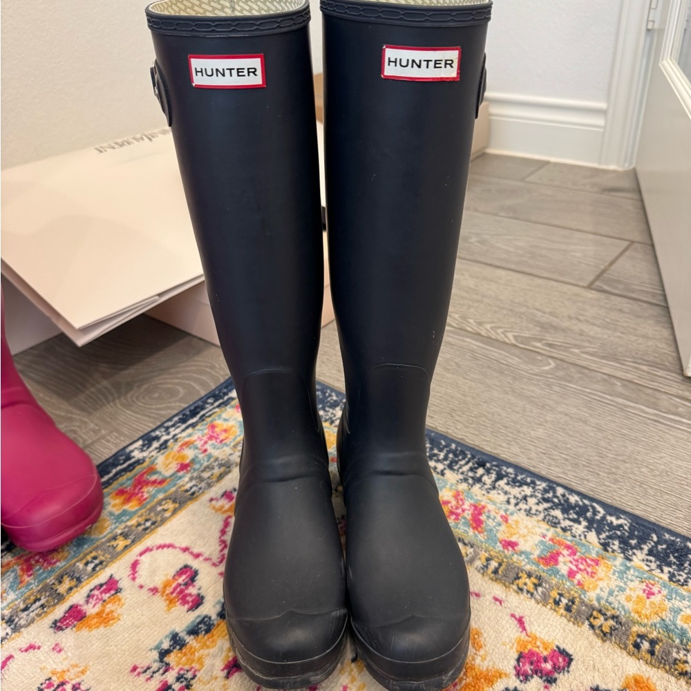 Hunter Navy Rain Boots